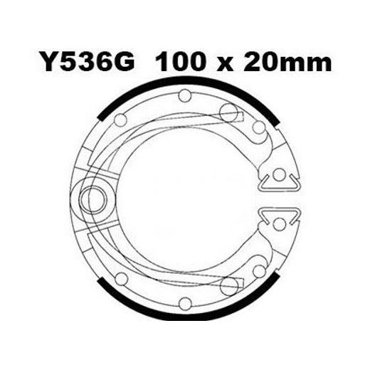BRAKE SHOE SET EBC Y536G GROOVED INCLUDINGS SPRINGS