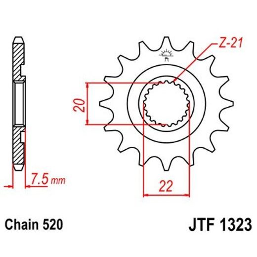 PREDNJI LANČANIK JT JTF 1323-12 12T, 520