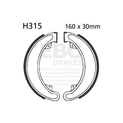 BRAKE SHOE SET EBC H315 INCLUDINGS SPRINGS