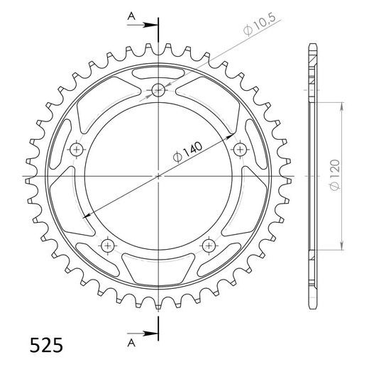 LANČENIK ZADNJI SUPERSPROX RFE-1792:41-BLK CRNI 41T, 525