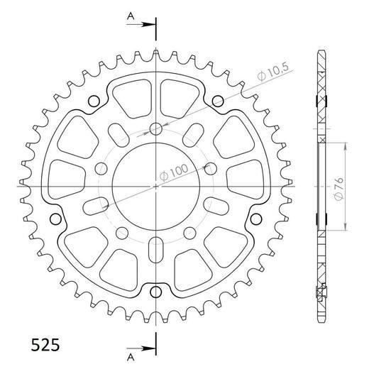 LANČENIK ZADNJI SUPERSPROX STEALTH RST-7092:45-BLU PLAVI 45T, 525