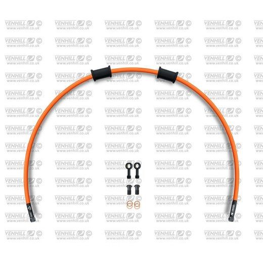 REAR BRAKE HOSE KIT VENHILL POWERHOSEPLUS HON-10030RB-OR (1 HOSE IN KIT) ORANGE HOSES, BLACK FITTINGS