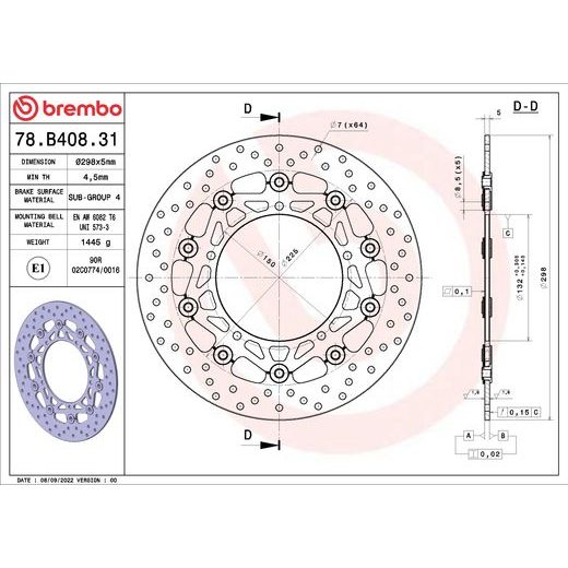 KOČIONA DISK BREMBO 78B40831 FLOATING