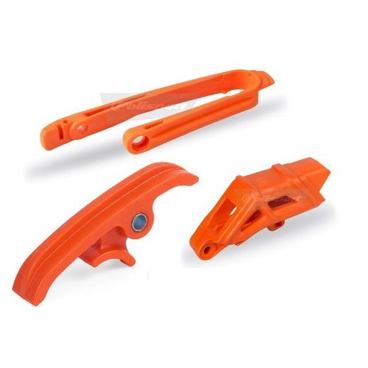 CHAIN GUIDE / SLIDER / SLIDING PIECE KIT POLISPORT 90623 ORANGE KTM