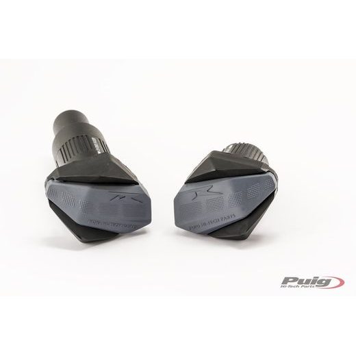 FRAME SLIDERS PUIG R12 9708N BLACK WITH GREY RUBBER