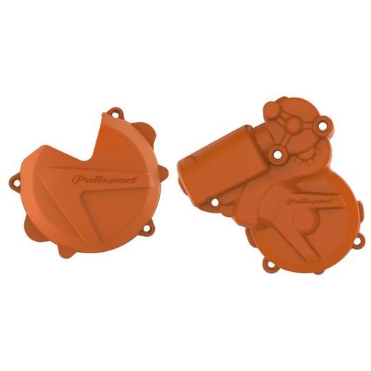 CLUTCH AND IGNITION COVER PROTECTOR KIT POLISPORT 90967 ORANGE