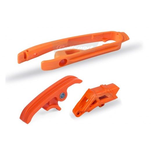 CHAIN GUIDE / SLIDER / SLIDING PIECE KIT POLISPORT 90610 ORANGE KTM