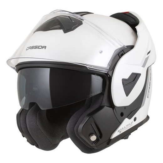 FULL FACE HELMET CASSIDA MULTIFLIP SOLID BLACKOUT PEARL WHITE/BLACK XS