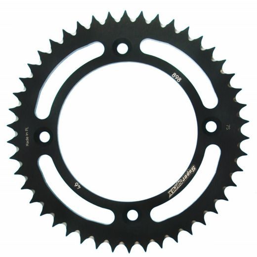 REAR ALU SPROCKET SUPERSPROX RAL-898:46-BLK CRNI 46T, 428