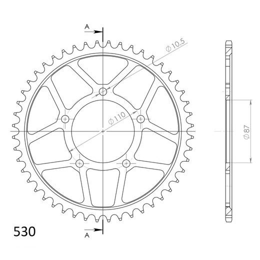 LANČENIK ZADNJI SUPERSPROX RFE-829:48-BLK CRNI 48T, 530