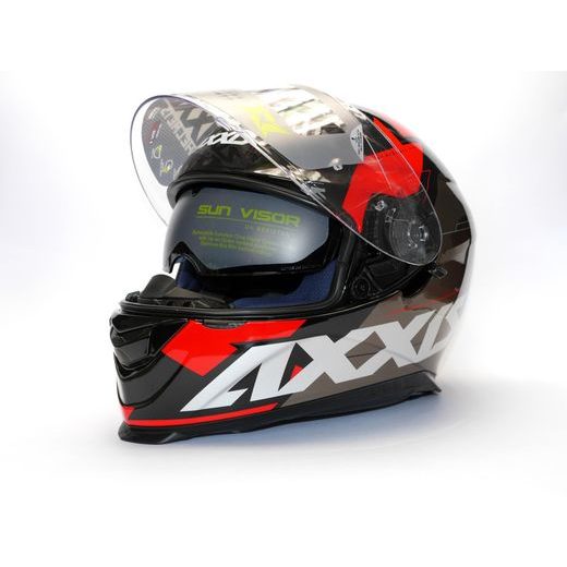 FULL FACE HELMET AXXIS EAGLE SV DIAGON D1 GLOSS RED XS