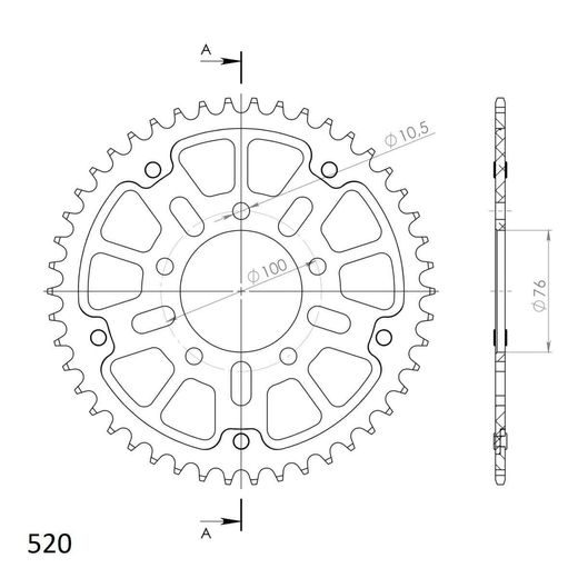 LANČENIK ZADNJI SUPERSPROX STEALTH RST-7091:45-RED CRVEN 45T, 520