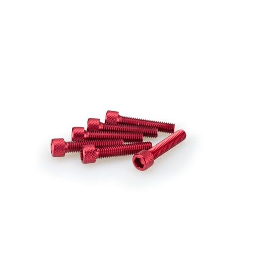 SCREWS PUIG ANODIZED 0258R CRVEN M6 X 30MM (6PCS)