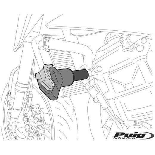 FRAME SLIDERS PUIG R19 21494N BLACK WITH GREY RUBBER