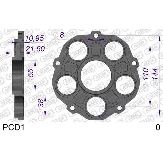 SPROCKET CARRIER AFAM PCD1 DUCATI (INCLUDING BOLTS)