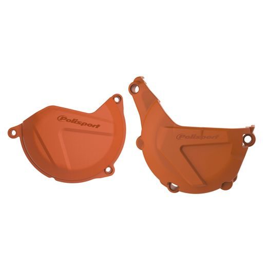 CLUTCH AND IGNITION COVER PROTECTOR KIT POLISPORT PERFORMANCE 90989 ORANGE