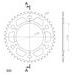 REAR ALU SPROCKET SUPERSPROX RAL-405:44-RED CRVEN 44T, 520