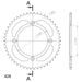REAR ALU SPROCKET SUPERSPROX RAL-217:50-BLK CRNI 50T, 428