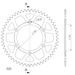 REAR ALU SPROCKET SUPERSPROX RAL-990:53-BLK CRNI 53T, 520
