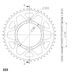 REAR ALU SPROCKET SUPERSPROX RAL-480:46-BLK CRNI 46T, 525