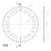 REAR ALU SPROCKET SUPERSPROX RAL-839:53-RED CRVEN 53T, 428