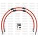 CROSSOVER FRONT BRAKE HOSE KIT VENHILL POWERHOSEPLUS KAW-10012FB-RD (2 HOSES IN KIT) RED HOSES, BLACK FITTINGS