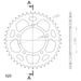 REAR ALU SPROCKET SUPERSPROX RAL-702:43-BLK CRNI 43T, 525