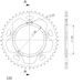 REAR ALU SPROCKET SUPERSPROX RAL-1800:44-BLK CRNI 44T, 530