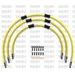 STANDARD FRONT BRAKE HOSE KIT VENHILL POWERHOSEPLUS YAM-8005FB-YE (3 HOSES IN KIT) YELLOW HOSES, BLACK FITTINGS