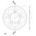 REAR ALU SPROCKET SUPERSPROX RAL-807:44-BLK CRNI 44T, 525