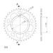 REAR ALU SPROCKET SUPERSPROX RAL-702:40-BLK CRNI 40T, 525