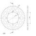 REAR ALU SPROCKET SUPERSPROX RAL-413:44-RED CRVEN