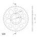 REAR ALU SPROCKET SUPERSPROX RAL-7091:45-GLD ZLATO 45T, 520