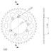 REAR ALU SPROCKET SUPERSPROX RAL-868:41-BLK CRNI 41T, 520