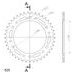 REAR ALU SPROCKET SUPERSPROX RAL-6:42-BLK CRNI 42T, 525