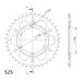REAR ALU SPROCKET SUPERSPROX RAL-745:40-BLK CRNI 40T, 525