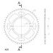 REAR ALU SPROCKET SUPERSPROX RAL-461:51-BLK CRNI