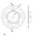 REAR ALU SPROCKET SUPERSPROX RAL-7025:42-RED CRVEN 42T, 520