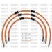 STANDARD FRONT BRAKE HOSE KIT VENHILL POWERHOSEPLUS YAM-8005F-OR (3 HOSES IN KIT) ORANGE HOSES, CHROMED FITTINGS