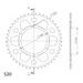REAR ALU SPROCKET SUPERSPROX RAL-486:44-RED CRVEN 44T, 520