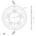REAR ALU SPROCKET SUPERSPROX RAL-743:44-RED CRVEN 44T, 520