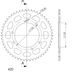 REAR ALU SPROCKET SUPERSPROX RAL-1131:53-ORG ORANGE 53T, 420