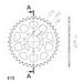 REAR ALU SPROCKET SUPERSPROX RAL-451:38-BLK CRNI 38T, 415