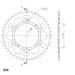 REAR ALU SPROCKET SUPERSPROX RAL-480:43-BLK CRNI 43T, 525