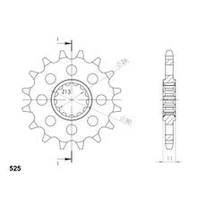 ŘETĚZOVÉ KOLEČKO SUPERSPROX CST-1591:16 16 ZUBŮ, 525