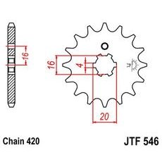 ŘETĚZOVÉ KOLEČKO JT JTF 546-16 16 ZUBŮ, 420