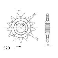 ŘETĚZOVÉ KOLEČKO SUPERSPROX CST-715:12 12 ZUBŮ, 520