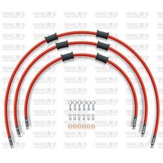 STANDARD HADICE PŘEDNÍ BRZDY SADA VENHILL POWERHOSEPLUS LAV-7001FS-RD (3 HADICE V SADĚ) ČERVENÉ HADICE, NEREZOVÉ KONCOVKY