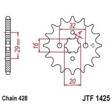 Řetězové kolečko JT JTF 1425-13 13 zubů, 428