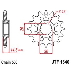 ŘETĚZOVÉ KOLEČKO JT JTF 1340-18 18 ZUBŮ, 530